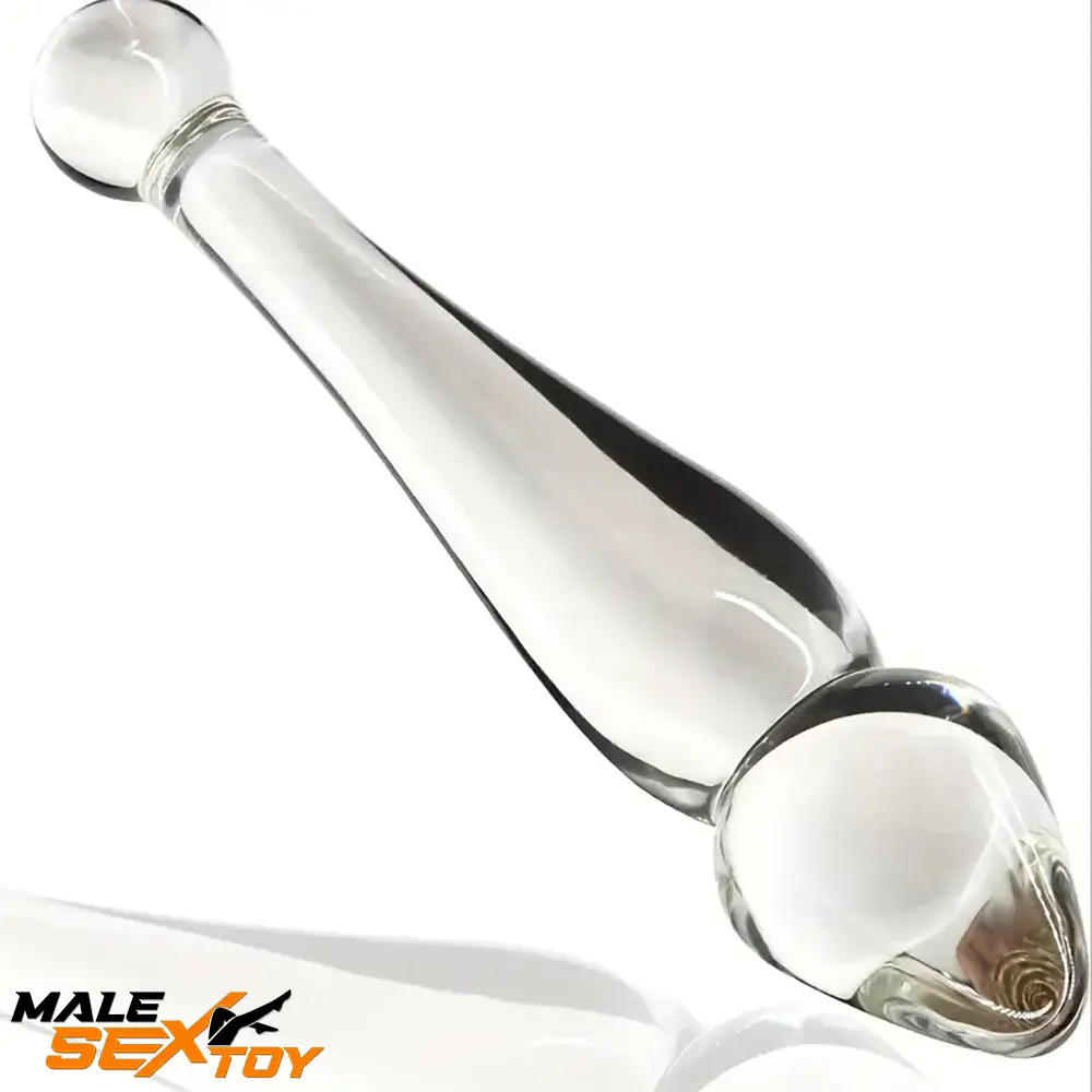 7.68in Unisex Glass Double Heads Dildo External Anal Clit Opener