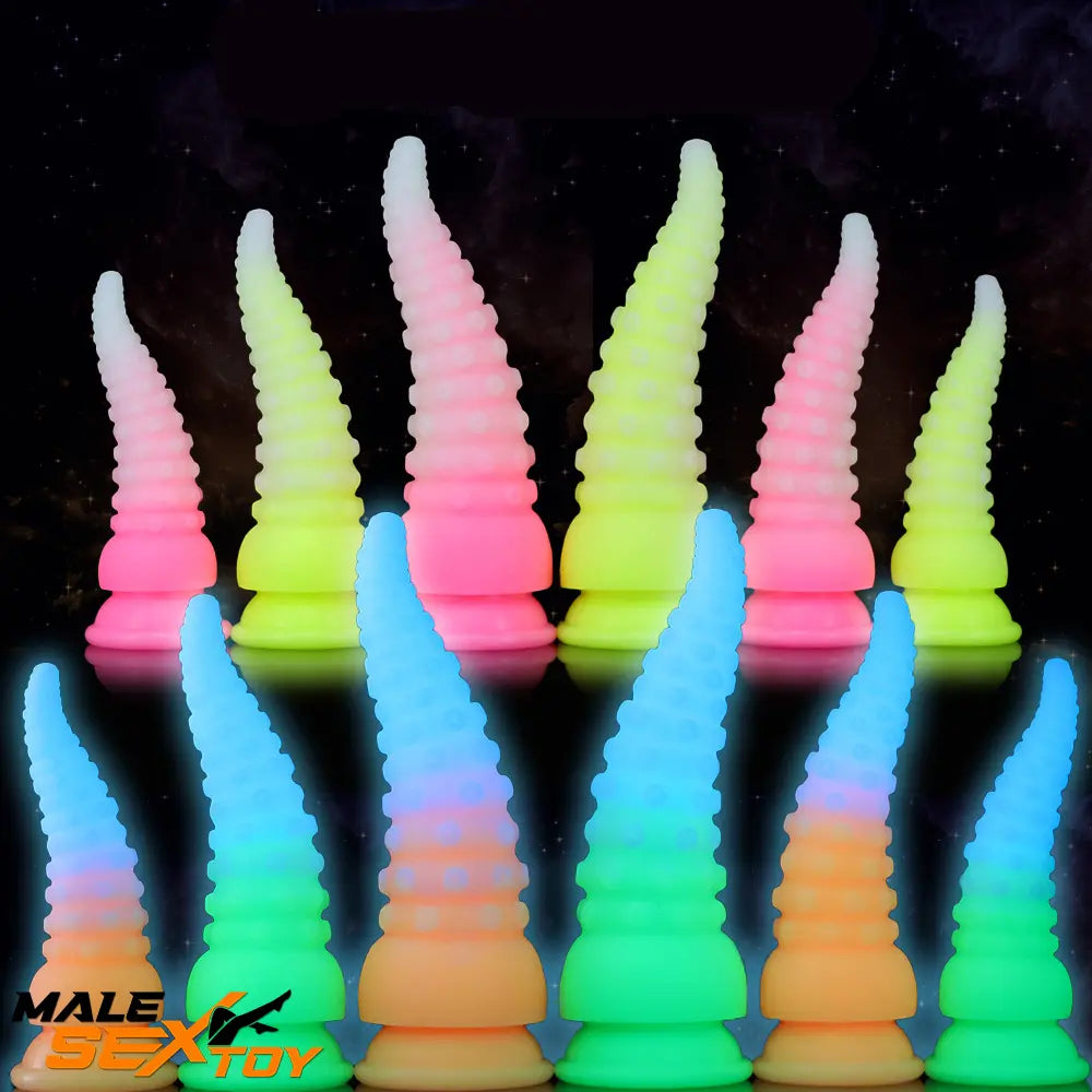 6.42in 7.48in 8.66in Fluorescent Octopus Tentacle Soft Dildo Dilator