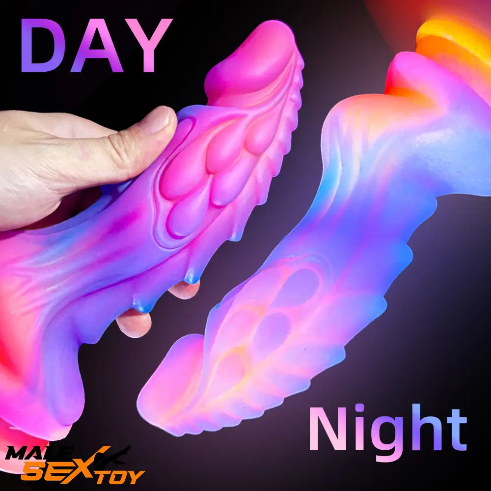 8.46in Colored Luminous Silicone Big Soft Dildo For Women Anal Dilator