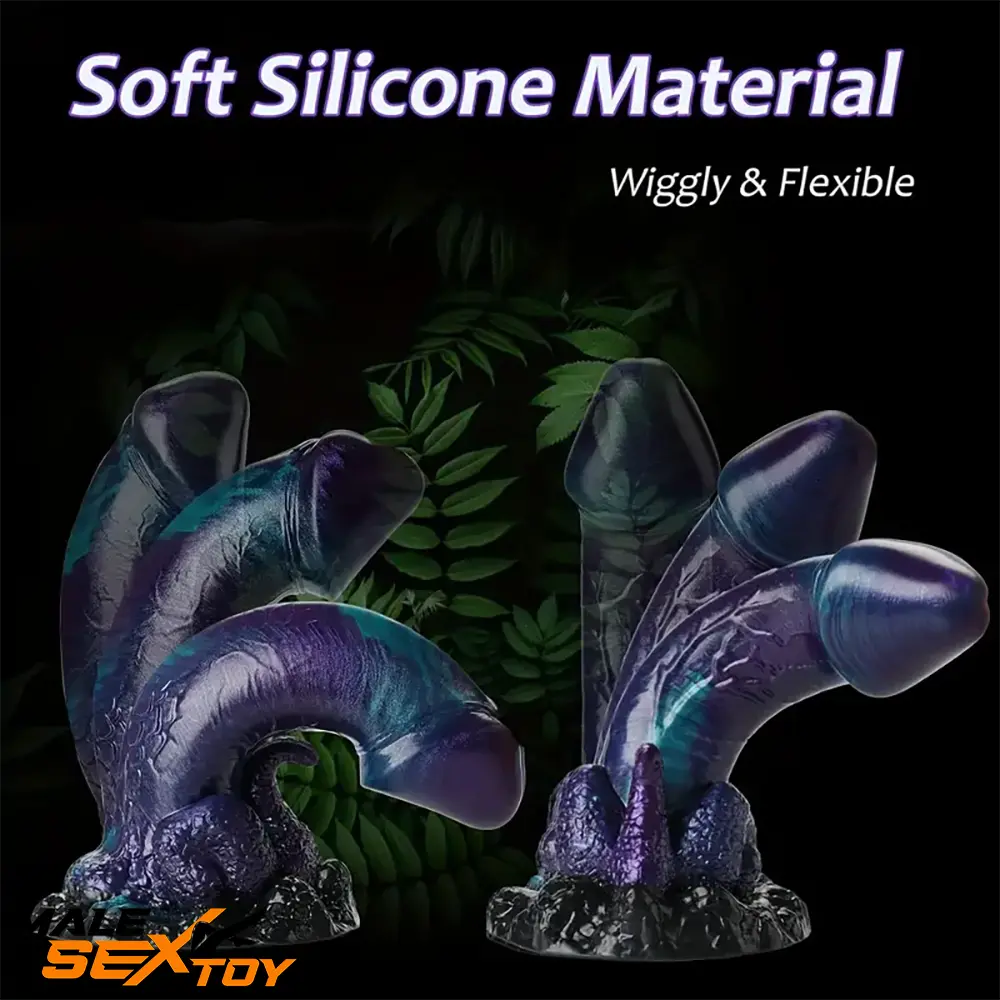 7.6in Dragon Fantasy Silicone Anal Monster Creature Dildo With Tentacle