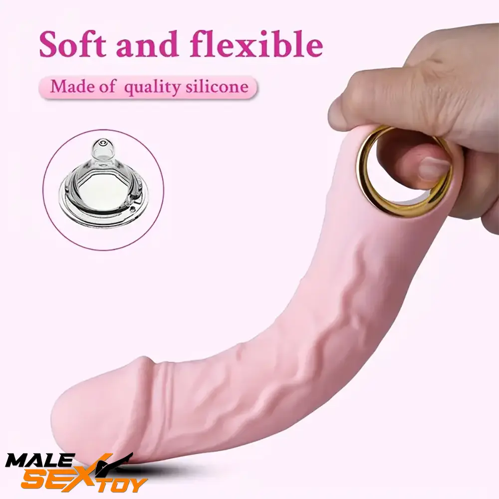 7.08in Liquid Silicone Bendable Soft Vibrating Dildo For Women Orgasm