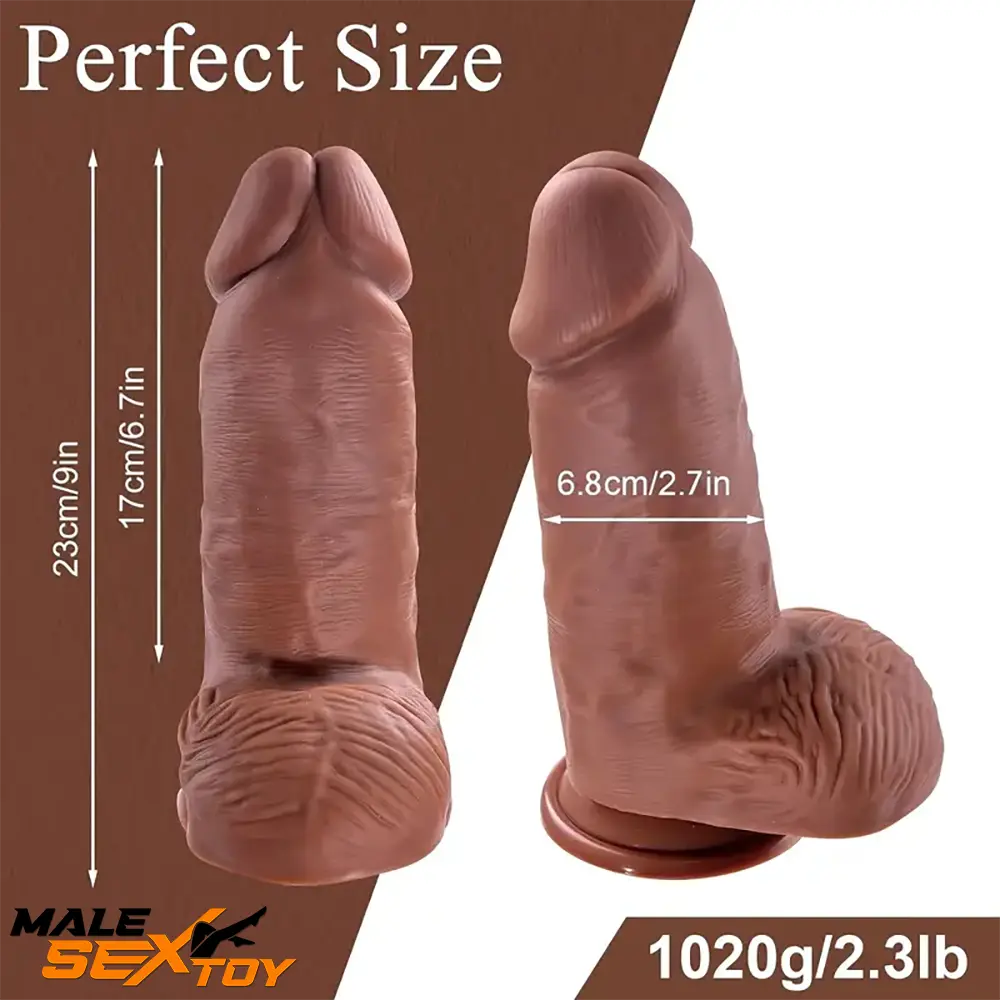 9in Premium Realistic Large Silicone Soft Thick Dildo For Anus Vagina