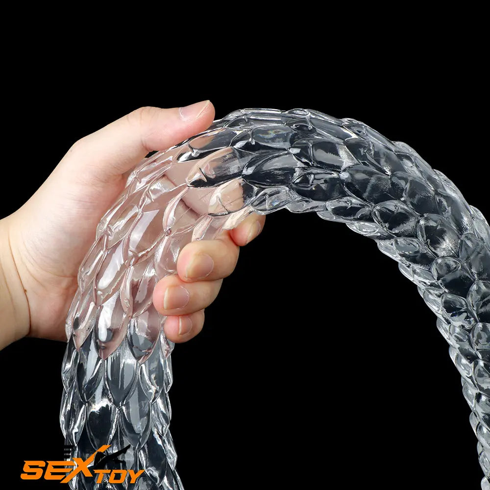 15.75in 19.69in 23.62in Huge Long Snake Scaly Clear Dildo Adult Love