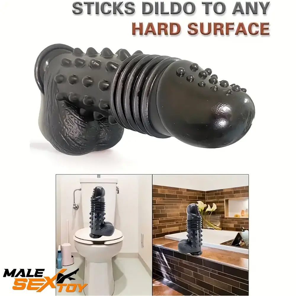 11in Big Black Spiked Barbed Dildo For Women Men Sex Real Love