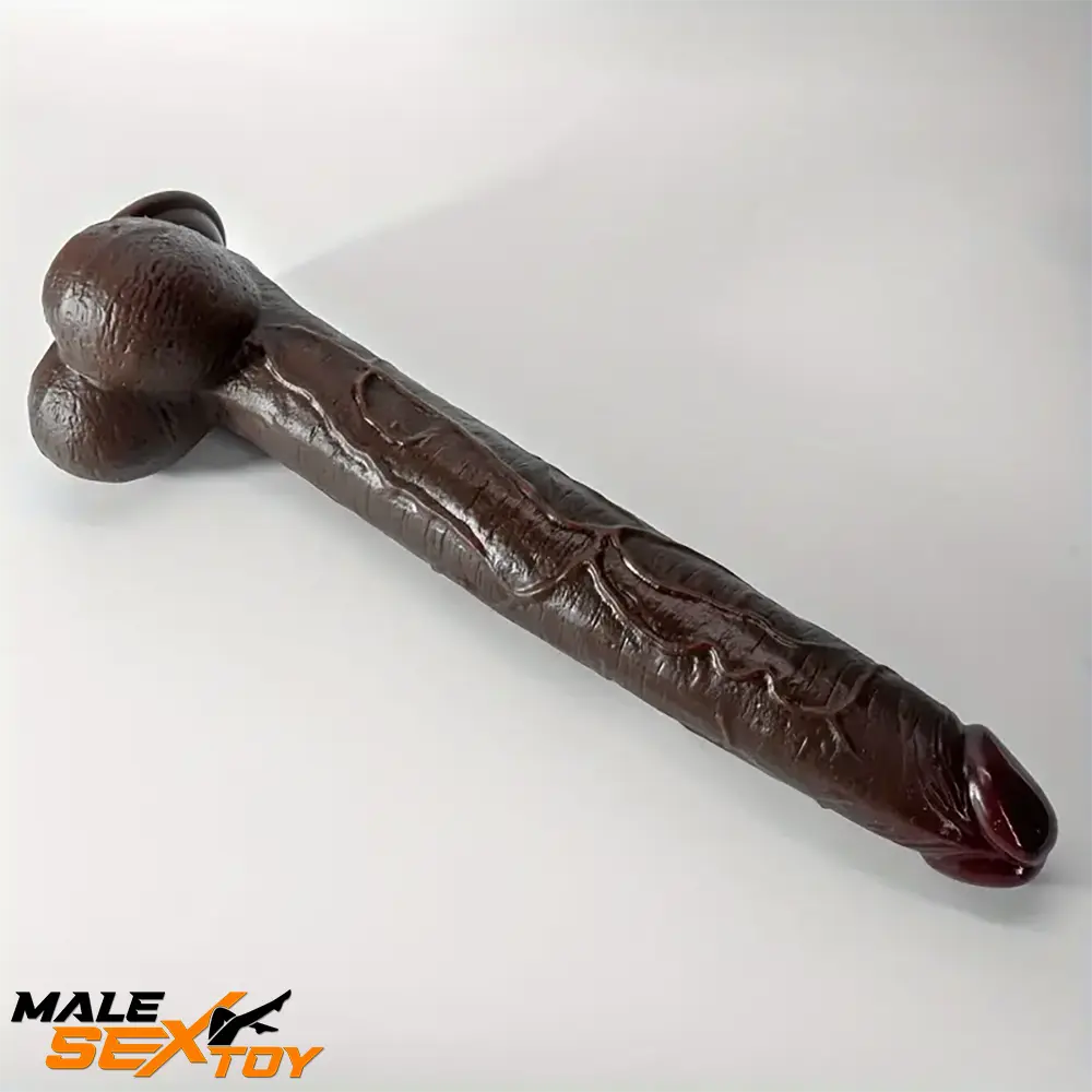 12.2in 14.1in 16.5in Extra Long Big Ebony Silicone Dildo For Adults