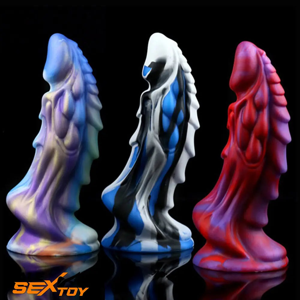 7.67in Silicone Soft Fantasy Dragon Animal Dildo With Suction Cup Male Sex Toy