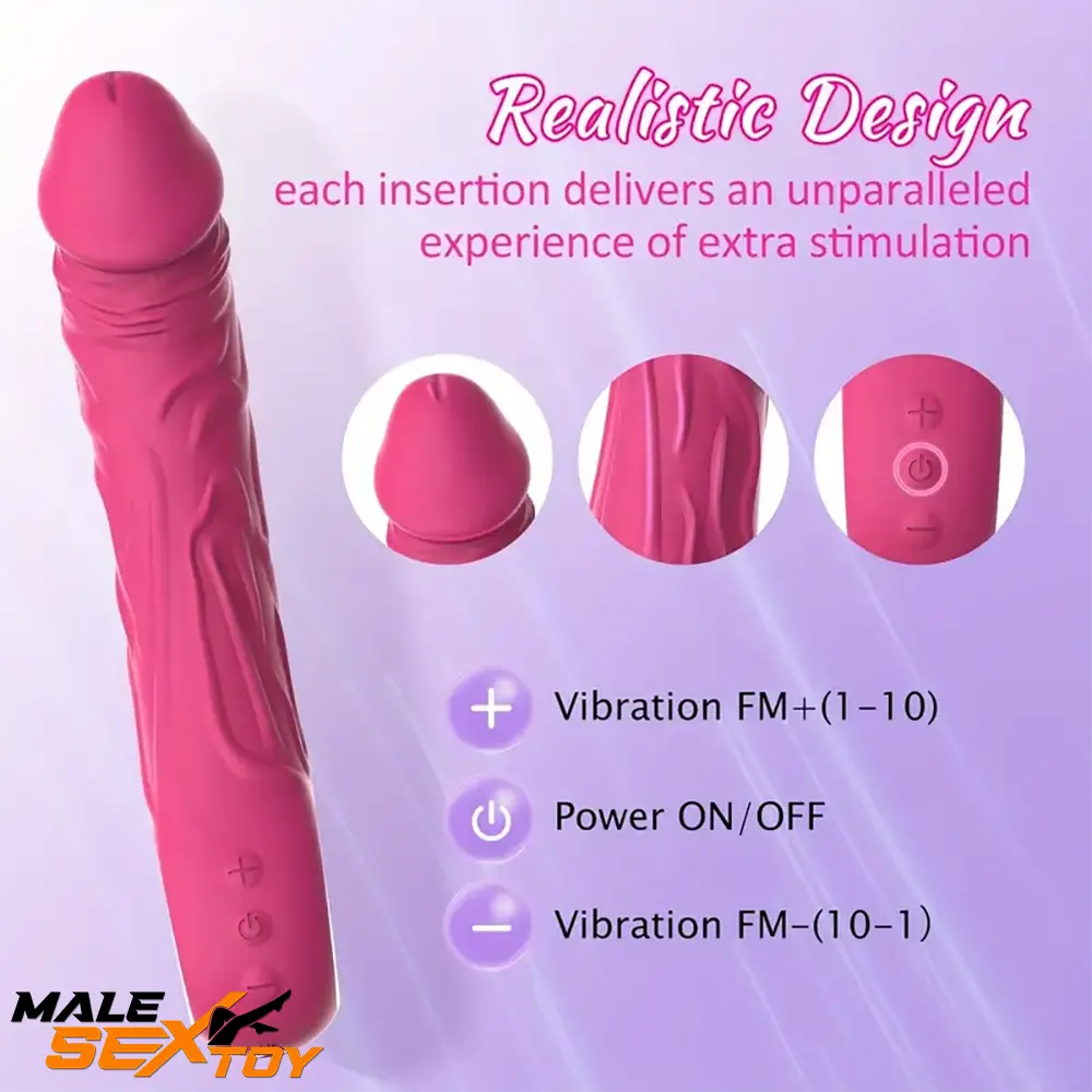 8.6in Premium Silicone Vibrating Realistic Dildo Female Vibrator