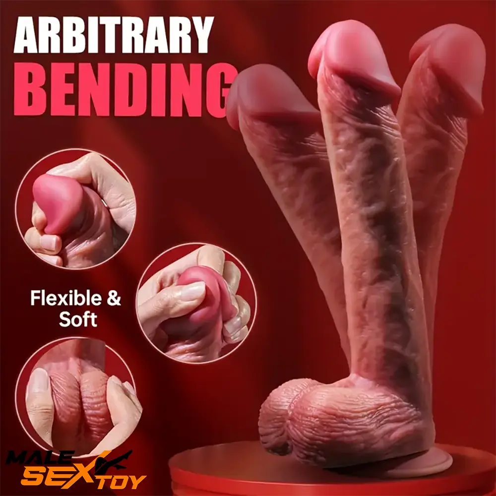 9.05in Realistic Silicone Soft Unisex Big Dildo For Anal Sex Toy