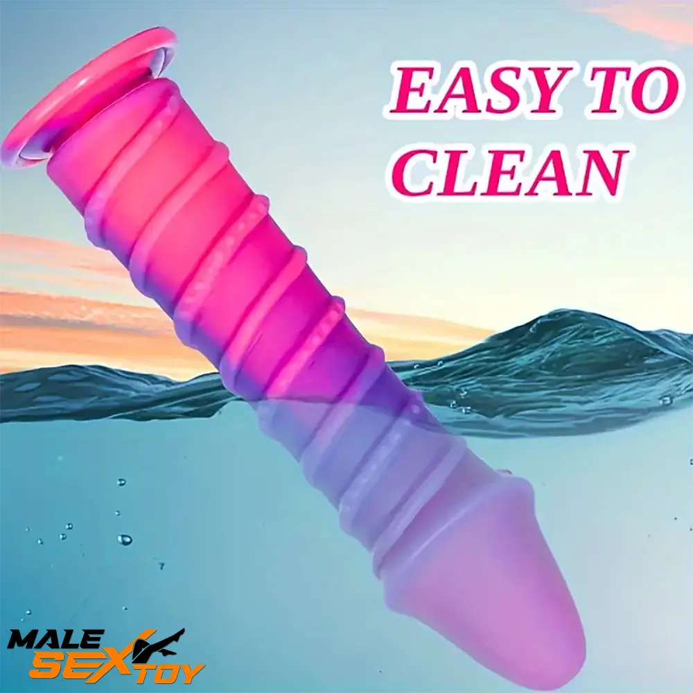 9.8in Odd Silicone Soft Big Dildo With Thread Pseudo Penis Sex Toy