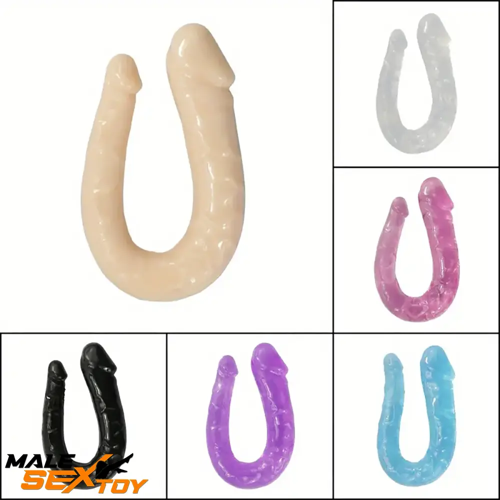 5.51in U-shaped Double Headed Penis Real Dildo For G-Spot Lover