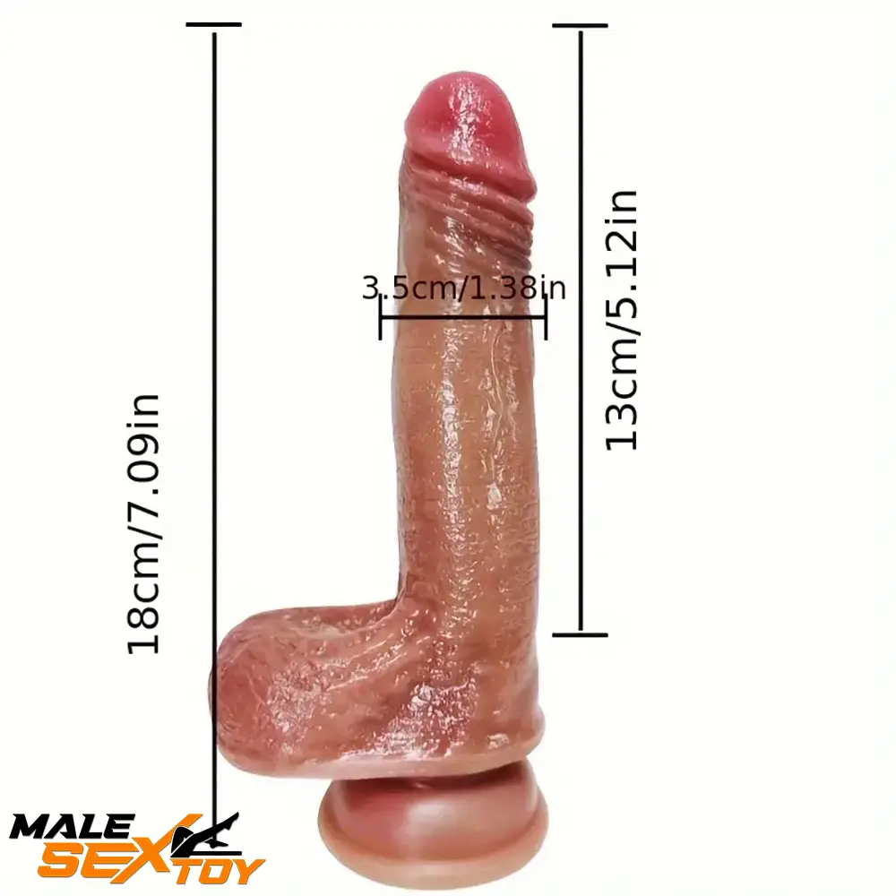 7.09in 8.27in Premium Realistic Silicone Soft Dildo For Prostate Sex