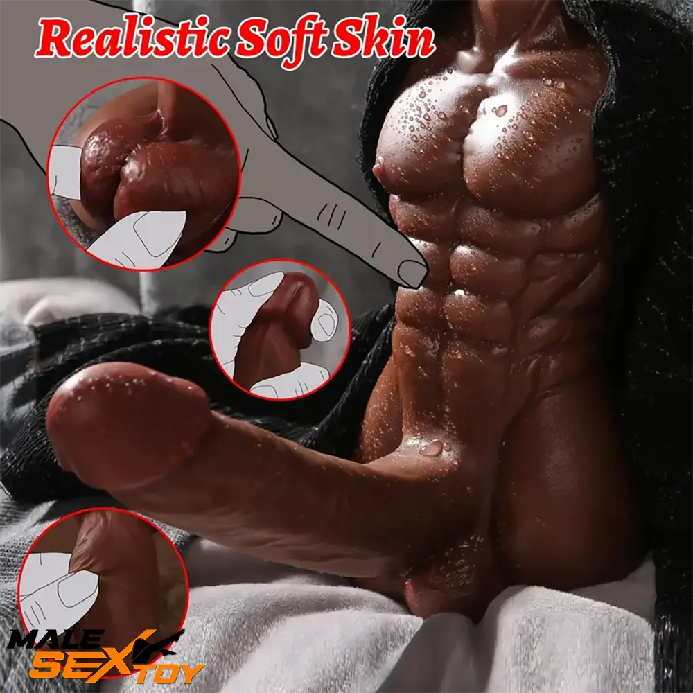 5in Realistic Silicone Soft Dildo With 1.5lb Riding Muscle Sex Torso