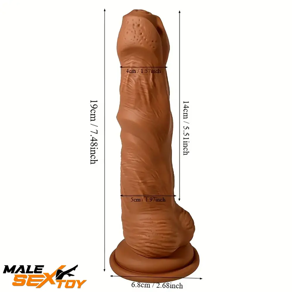 6.22in 7.48in 8.66in Silicone Soft Uncut Meat Dildo For G-spot Sex