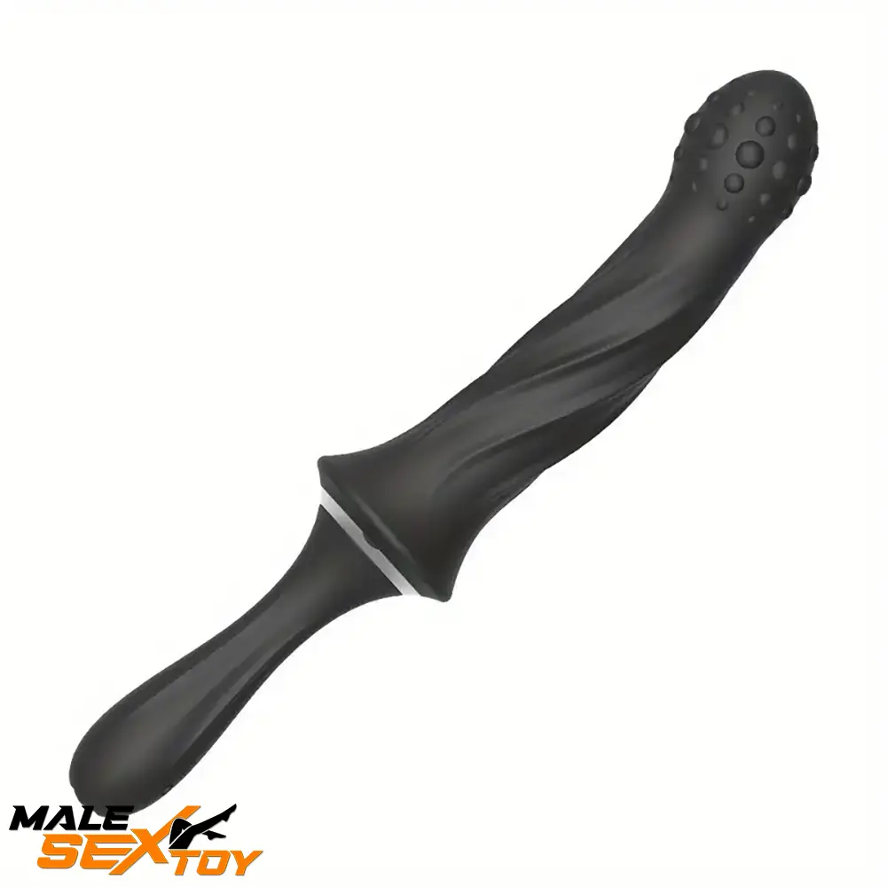 9.65in Silicone Soft Vibrating Spiked Dildo With Handle For G-spot