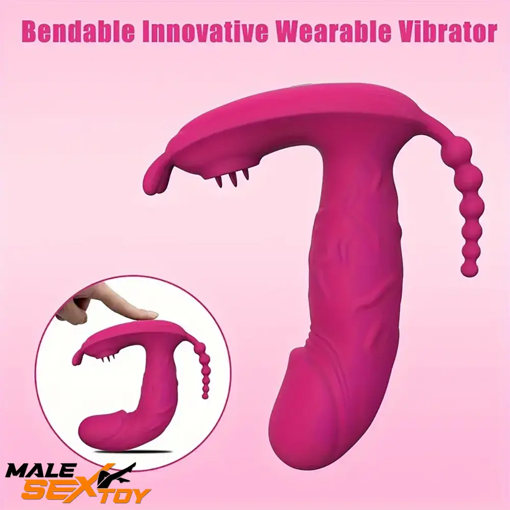 4.8in Small App Controlled Wearable Vibrating Tapping Electric Dildo